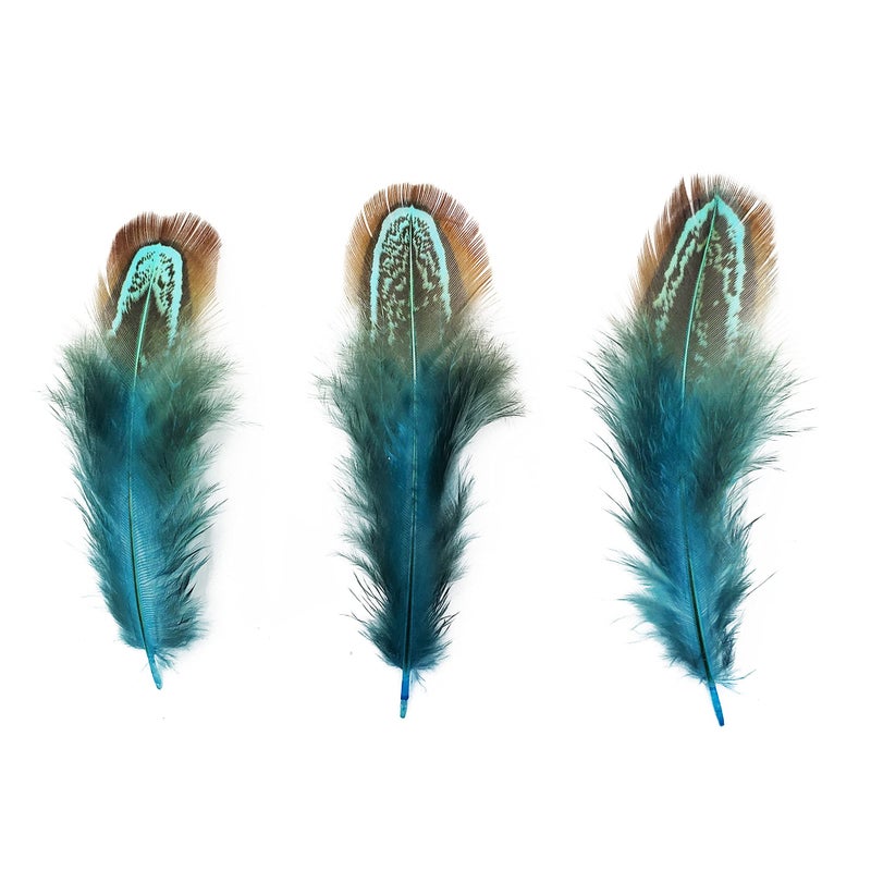 HAPPY FEATHER 50 pcs Natural Pheasant Plumage Feathers 2-3 Inches Plumage Feathers for Sewing Crafts Clothing Decorating Accessories -Blue - Image 5